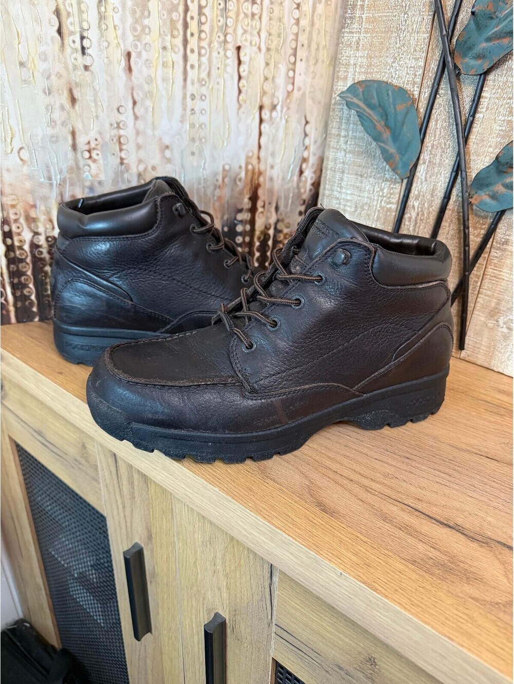 Rockport Men's Waterproof Black Leather Ankle Boots Size 10M